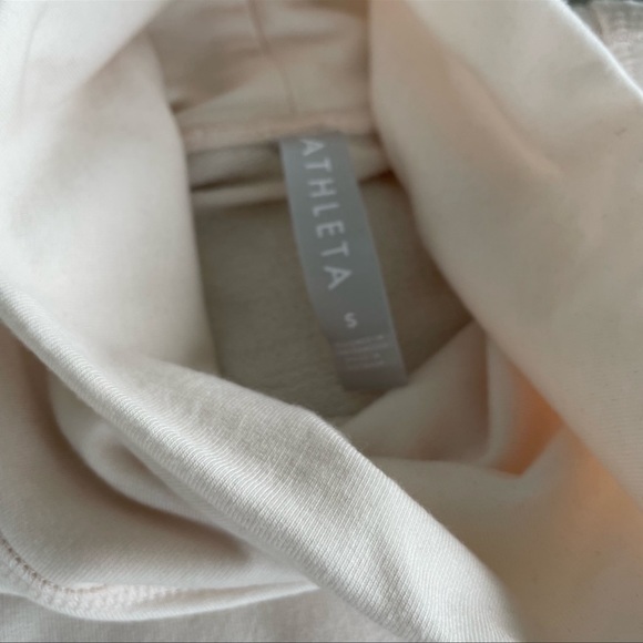 EUC - Athleta Cropped Funnel Neck Sweatshirt in Nirvana White - Size Small - Picture 4 of 4